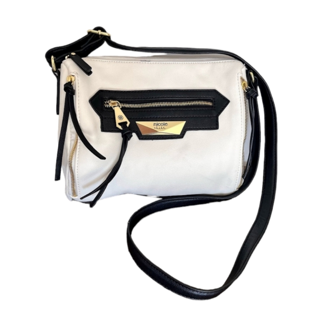 Nicole Miller black and white crossbody bag